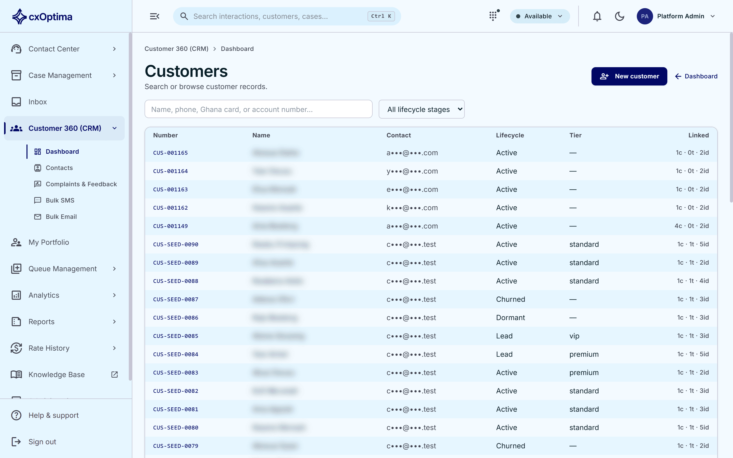 cxOptima customer list